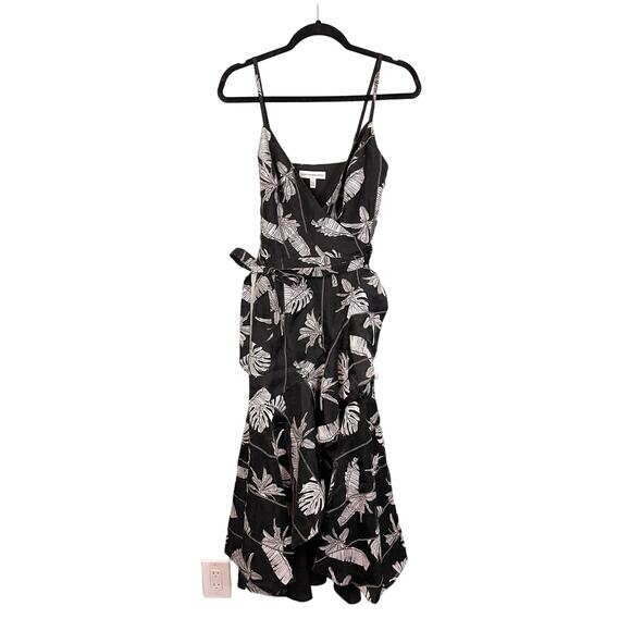 Dress The Population Delphine Black White Sleeveless Hi-Low Wrap Dress Small NWT - Picture 2 of 11